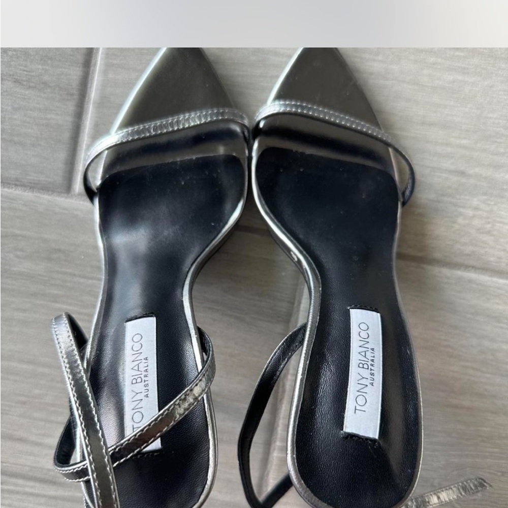 Tony Bianco Black and Silver Heels